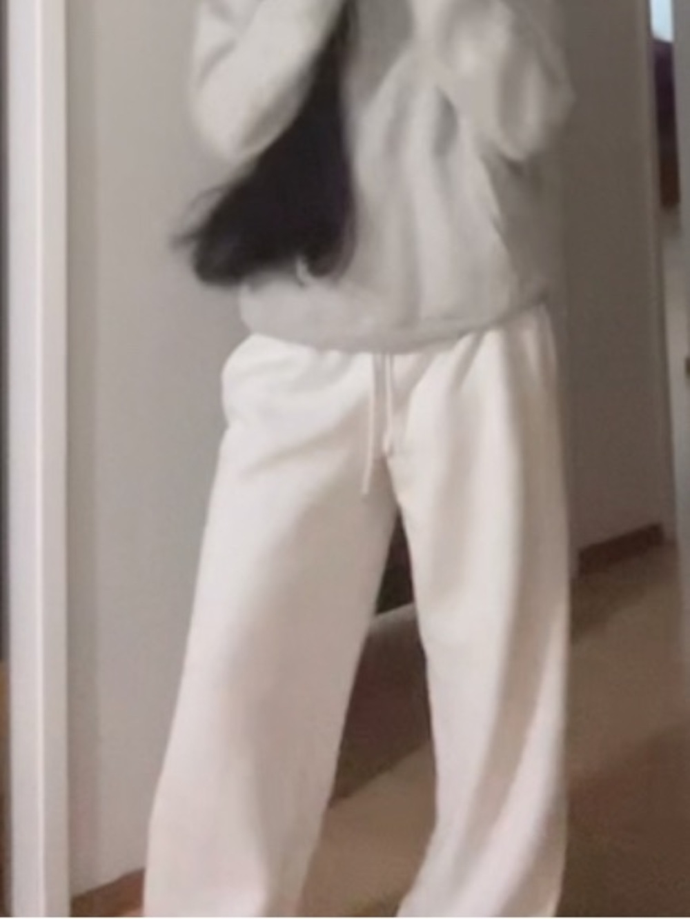 Edikted Cream Wide-Leg Drawstring Track Pants